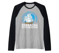 Celebrando Colón Abrazando la exploración Día de Colón Camiseta Manga Raglan