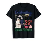 Celebrando el 25 Aniversario Pareja Casada Swing Together Camiseta