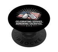 Celebrando el Servicio Honrando el Día de los Veteranos del Sacrificio PopSockets PopGrip Adhesivo