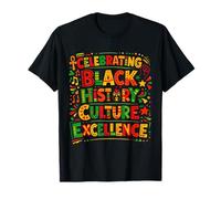Celebrando la Historia Negra Cultura Excelencia Orgullo Africano Camiseta