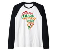 Celebrando la Historia Negra Cultura Excelencia Orgullo Africano Camiseta Manga Raglan