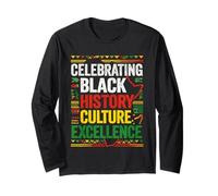 Celebrando la Historia Negra Cultura Excelencia Orgullo Africano Manga Larga