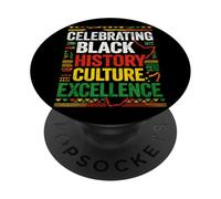 Celebrando la Historia Negra Cultura Excelencia Orgullo Africano PopSockets PopGrip Adhesivo