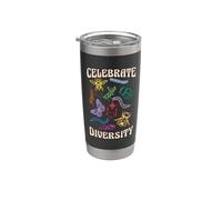 Celebrar la diversidad Mariposas Estudios Insectos Entomólogo Vaso térmico de acero inoxidable de doble pared