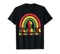 Celebrar la Historia Negra Rainbow Black African Civil Rights Camiseta gráfica económica, Hombre, Negro, XL