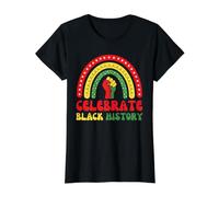 Celebrar la Historia Negra Rainbow - Derechos Civiles africanos Negros Camiseta gráfica económica, Mujer, Negro, L