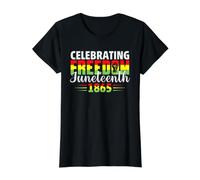 Celebrar la Libertad Juneteenth 1865 Historia Negra Africana Camiseta gráfica económica, Mujer, Negro, S