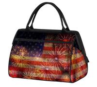 Celebrate Lndependence Day - Bolsa de viaje para mujeres, hombres, niños, niñas, bandera de Estados Unidos, fin de semana, bolsas de noche de 24 L, bolsa de cabina para deportes, gimnasio, yoga,