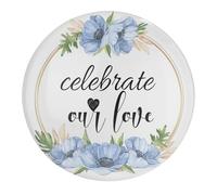 Celebrate Our Love - Imanes de cristal para nevera, coronas de temporada, redondos, vintage, imanes escolares, regalos para él y ella, 1 unidad