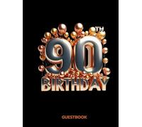 Celebrate your 90th birthday in style. This gold and black balloon themed guest book is the perfect keepsake for recording wishes and precious ... inches. 100 pages. Serves up to 170 guests.