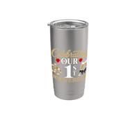 Celebrating Our 1st Wedding Anniversary 1 Year of Marriage Vaso térmico de acero inoxidable de doble pared