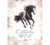 Celebration of Life: Black Watercolor Horse Funeral Guest Book & Loving Memorial Keepsake Journal for Friends & Family to Sign In, Record Messages, ... Respect, Write Condolences to Loved Ones