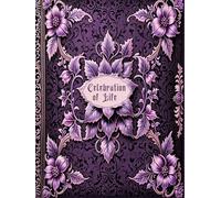 Celebration of Life: Funeral Guest Book for Memorial Service -400 Entries For Name, Mail & Address| Vintage Victorian Purple Theme & Cream Paper