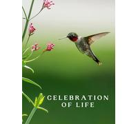 Celebration of Life: Guest Book for Funeral and Memorial Ceremony, 300 Person Sign In Registry (Hummingbird Pink Flowers Cover)