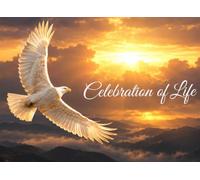 Celebration Of Life Guest Book: Funeral And Memorial Ceremony, 300 Guest Sign In Registry ~ White Eagle Flying Over The Mountain