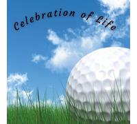 Celebration of Life Guest Book - Golf Memorial: Golf Ball on Green Design - Funeral Guest Registry & Remembrance Keepsake