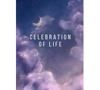 Celebration of Life: Guestbook for Funeral and Memorial Services For Women (300 Guests) Purple Moonlit Sky Painting