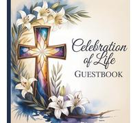 Celebration of Life Memorial Guest Book for Funeral: Stained Glass Cross Sympathy Guestbook; In Loving Memory Page; Space for 184 Attendees Names and ... Log Record Section to send Thank You Notes