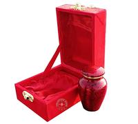 Celebration of Life - Mini urna roja de recuerdo de cremación para cenizas humanas, hermosa y atemporal, encuentra comodidad cada vez que miras esta urna, con caja roja