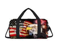 Celebration USA Memorial Day - Bolsa deportiva con compartimento para zapatos, diseño de águila calva de Estados Unidos, bolsa de fin de semana, viajes, gimnasio, organizador de equipaje para mujeres