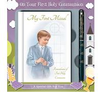 celebrationgiftsforall Boy First Sagry Comunion Hardback Missal, Pen and Prayer Card/Book Mark
