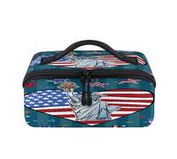 Celebrations American Fneedom Day Travel - Bolsa de maquillaje portátil e impermeable, abierta y plana, para artículos de tocador, cosméticos, organizador de viaje para mujeres y hombres