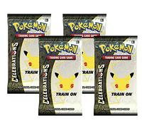Celebrations Booster Pack Lot (x4) - 25th Anniversary Set- 4 Cards Per Pack (Collection Includes only Holo Rares, Ultra Rares, & Secret Rares)