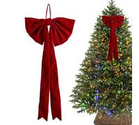 Celebratory Ribbon Arrangement - Plush Crimson Adornment, Oversized Festive Embellishment | 50 Cm x 90 Cm Grand Ornate Aspect With Soft Finish, Vibrant Yuletide Statement for Living Room Patio Events