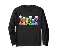 Celebre la diversidad Cerveza Bebiendo cerveza LGBT Mes del orgullo gay Manga Larga
