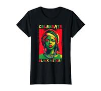 Celebre la Historia Negra empoderamiento de los Derechos Civiles africanos Camiseta gráfica económica, Mujer, Negro, XS
