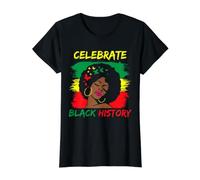 Celebre la Historia Negra - Empoderamiento de los Derechos Civiles africanos Camiseta gráfica económica, Mujer, Negro, XL