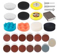 Celepoir 142 Piezas Pulir Faros Coche Kit, con 75mm Disco de Lijas, Esponja Pulidora & Lija Redonda (Grano 40-5000), Kit de Pulido para Faros de Coche, para Pulir Metal, Madera, Vidrio Y Automóvil