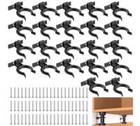 Celepoir 22 Piezas Clips para Zócalos de Cocina, Clips para Kickboard con 66 Tornillos, Clip de Fijación para Zócalo de Cocina, Robustos Ganchos Zócalo Baño Clip para 32-42mm Patas de Baño