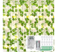 Celepoir Luces de Hadas LED de Hiedra Artificial, 5M ArtificialHiedra con 50 LEDluces, Luces Hadas Hiedra con Colgar Cuadros sin Agujero, Hiedras Artificialluces para Interior y Exterior Decoración