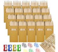 Celepoir Set de 20 Cajas de Lápices Colores, 6 Lápices Colores por Caja, 120 Lapices & 4 Sacapuntas, Minilapices Multicolor Set, para Regalos Cumpleaños, Libro para Colorear