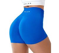 Celer Pantalones Cortos de Entrenamiento para Mujer, sin Costuras, para Gimnasio, Cintura Alta, para Yoga, Atletismo, Azul, (Earth Blue), M