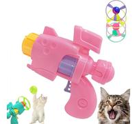 Celery Pet Light-Up Flying Disc Cat Launcher Set, Celerypets Cat Fetch Toy with Colorful Flying Propellers Set, Pet Tracks Chasing Flying Saucer Toy for Pet Training and Chasing (Pink)