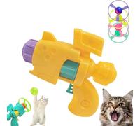 Celery Pet Light-Up Flying Disc Cat Launcher Set, Celerypets Cat Fetch Toy with Colorful Flying Propellers Set, Pet Tracks Chasing Flying Saucer Toy for Pet Training and Chasing (Yellow)