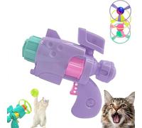 Celery Pet Light-Up Flying Disc Cat Launcher Set, Celerypets Cat Fetch Toy with Colorful Flying Propellers Set, Pet Tracks Chasing Flying Saucer Toy for Pet Training and Chasing (Purple)
