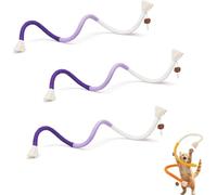 Celery Pets Cat Chew Rope, Natural Cotton & Silvervine Dental Toy, Destructive Chewing Redirect for Kittens, Silent, Odor-Free Play (3PCS-Purple)