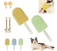 Celery Pets Cat Tongue Comb, Cat Tongue Comb, Pet Ice Cream Massage Comb, Cat Tongue Licking Hair Comb, Cat Grooming Brush, Simulated Cat Tongue Comb For Cat Grooming Shedding (Green+Yellow)