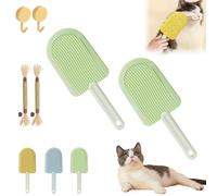 Celery Pets Cat Tongue Comb, Cat Tongue Comb, Pet Ice Cream Massage Comb, Cat Tongue Licking Hair Comb, Cat Grooming Brush, Simulated Cat Tongue Comb For Cat Grooming Shedding (2PCS-Green)