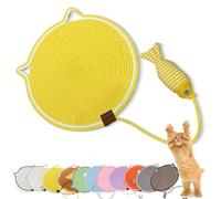 Celery Pets Clawloom Dual Scratching Pad, Celery Pets Cat Scratcher Mat, 17”/20” Dual Scratching Pad with Cat Toy, Protects Furniture (Yellow B,17in)