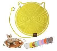 Celery Pets Clawloom Dual Scratching Pad, Celery Pets Sisal Cat Scratcher Mat, 17”/20” Dual Natural Cotton Rope Scratching Mat Pads for Indoor Cats (Yellow,17in)