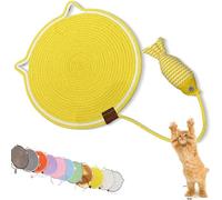 Celery Pets Clawloom Dual Scratching Pad, Celery Pets Sisal Cat Scratcher Mat, 17”/20” Dual Natural Cotton Rope Scratching Mat Pads for Indoor Cats (Yellow-B,20in)