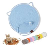 Celery Pets Clawloom Dual Scratching Pad, Celery Pets Sisal Cat Scratcher Mat, 17”/20” Dual Natural Cotton Rope Scratching Mat Pads for Indoor Cats (Blue,20in)
