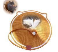 Celery Pets Dual Scratching Pad,Cat Scratching Pads for Indoor Cats,Cat Scratching Pad with Ball,17”/20”Cat Scratching Mat Natural Cotton Rope Cat Scratching Pad (Brown,42CM)