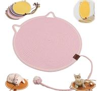 Celery Pets Dual Scratching Pad, Celery Pets Cat Scratcher Mat, Natural Cotton Rope Cat Scratching Mat, for Indoor, Wall, Couch, Carpets (Pink,17in)