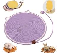 Celery Pets Dual Scratching Pad, Celery Pets Cat Scratcher Mat, Natural Cotton Rope Cat Scratching Mat, for Indoor, Wall, Couch, Carpets (Purple,14in)