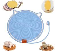 Celery Pets Dual Scratching Pad, Celery Pets Cat Scratcher Mat, Natural Cotton Rope Cat Scratching Mat, for Indoor, Wall, Couch, Carpets (Blue,14in)